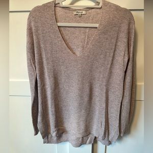 Madewell V-neck Sweater (deeper v), light pink